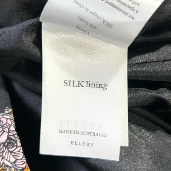 Ellery Structured Black Floral Silk Lined Sleeveless Mini Dress AUS 6 US 2 - Picture 7 of 9